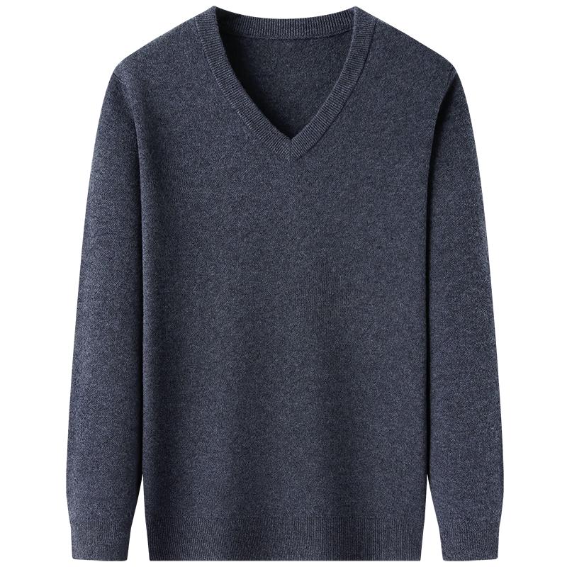 

Romon Men s 100% Pure Wool V-Neck Sweater L