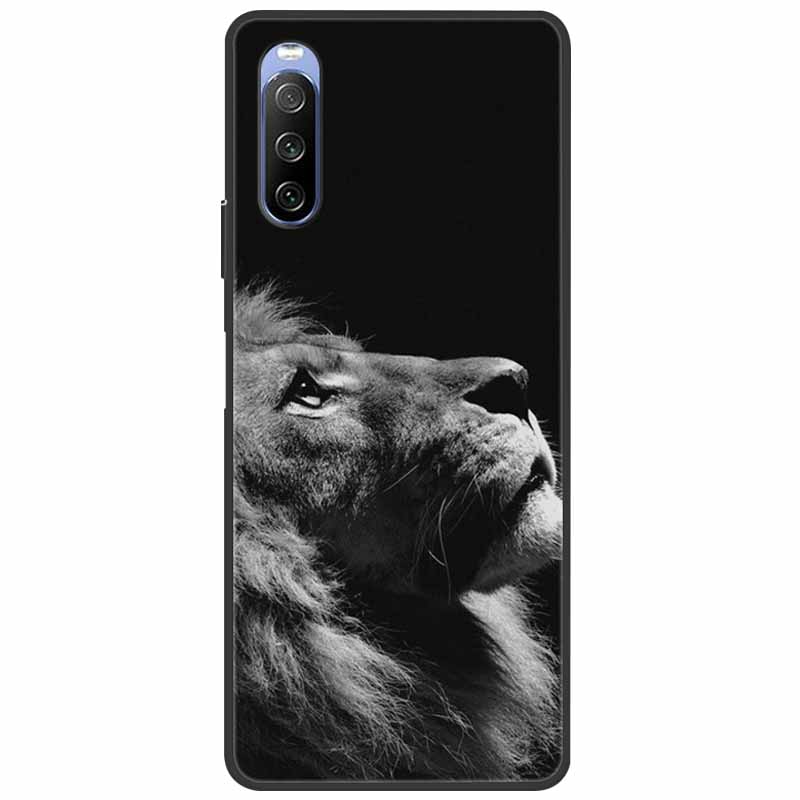 Soft Cover For Sony Xperia 10 III /5 III /1III Case Silicone Painted Marble Cat Funda Cover for Sony Xperia 1 II /10 II /5 Coque