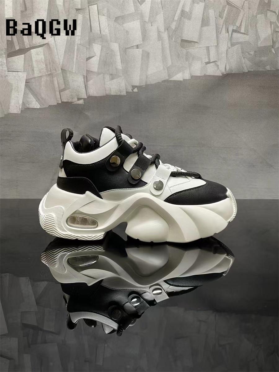 Модная дизайнерская мужская обувь весна осень удобные мужские толстые кроссовки — фото 7