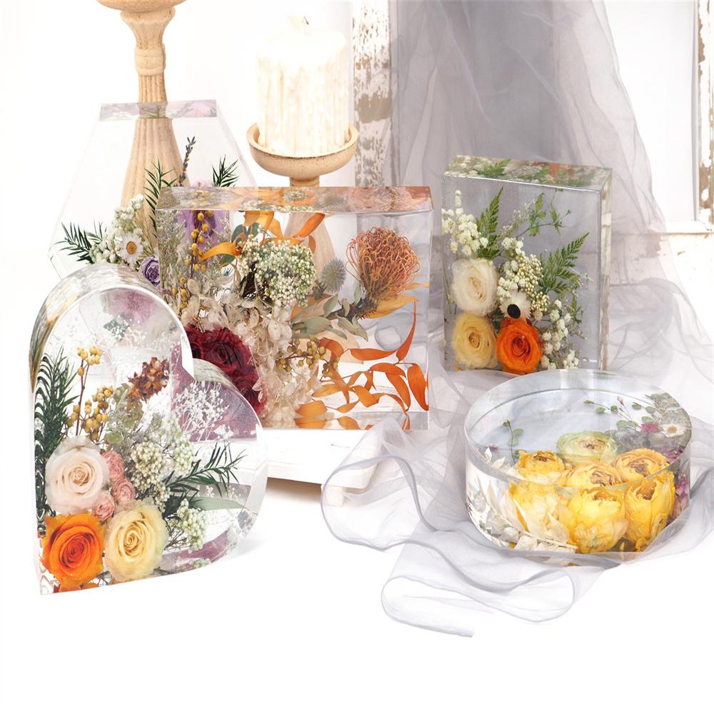 Duża Silikonowa Forma do Żywicy Epoksydowej Kryształowej Lustro w Kształcie Serca Prostokątne Lustro Materiał Przezroczysty/Półprzezroczysty Na Prezent