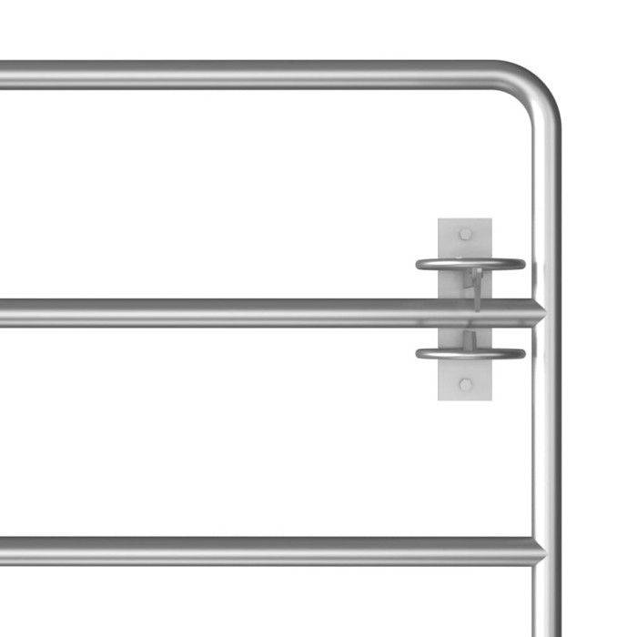5-bar Gate - VIDAXL - Galvanized Steel - Silvery - (95-170)x90 Cm - Manual