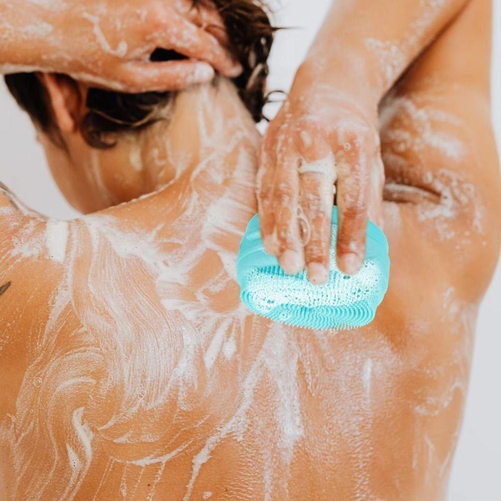 Hanging Rope Silicone Bathing Brush Massage Body Scrub Soap Box Shower Head Scrubber  Household