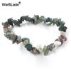Natural Gemstone Chip Bracelet Amethyst Irregular Stone Beaded Stretch Bangle for Women