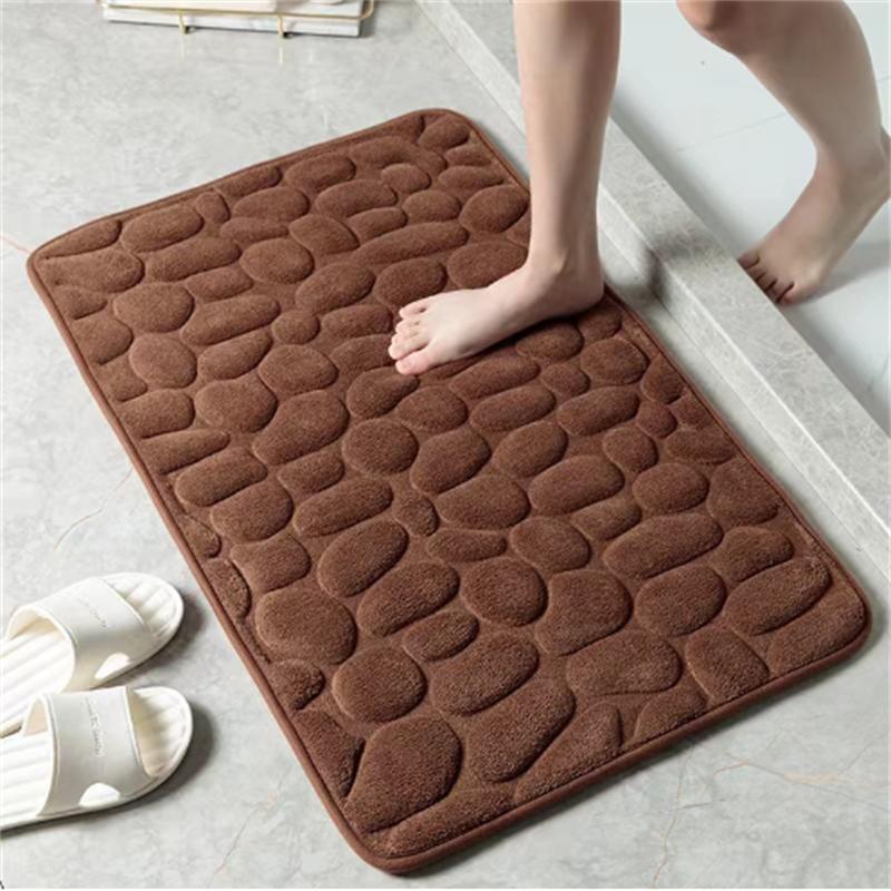 1PCS embossed fiber carpet, bathroom living room anti slip mat, pebble floor mat, household items
