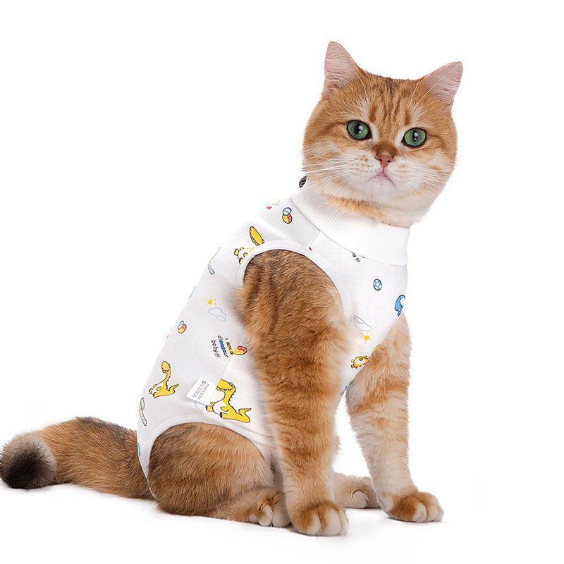 Cat Spaying Suit After Surgery - Anti-scratching Breathable Cartoon-style All-season Female Cat Surgical Gown