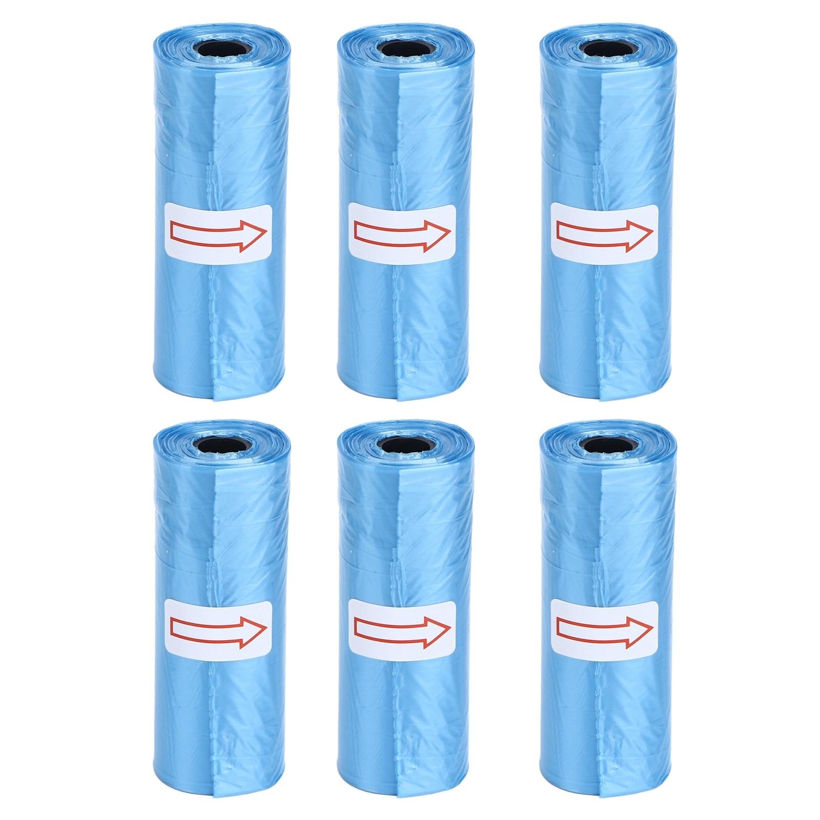 Sacs à déchets pour animaux de compagnie, 6 rouleaux, anti-fuite, épais et solides, sacs à excréments portables pour chiens, chats, animaux de compagnie