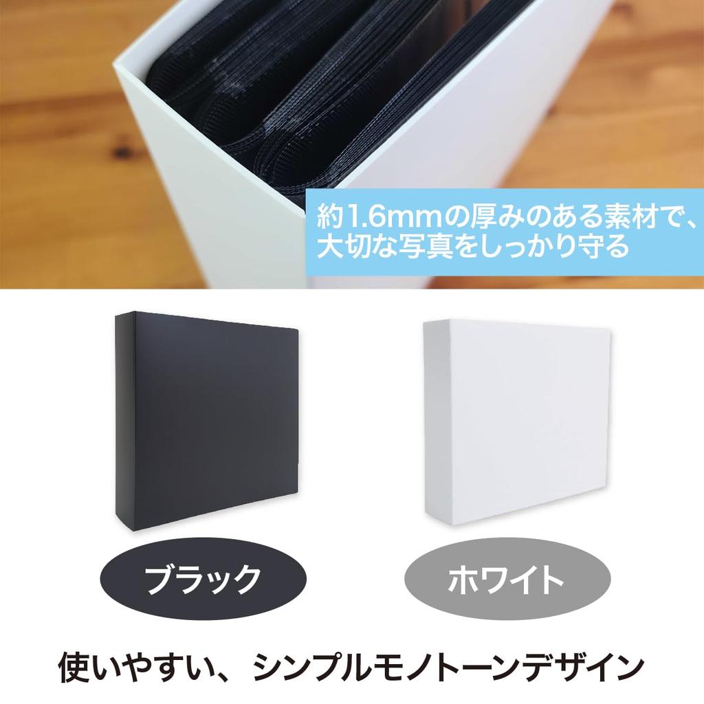 Nakabayashi Simple Color Pocket Album Large Capacity L Size 720 Photos Storage IT-SCV6L-720-W White