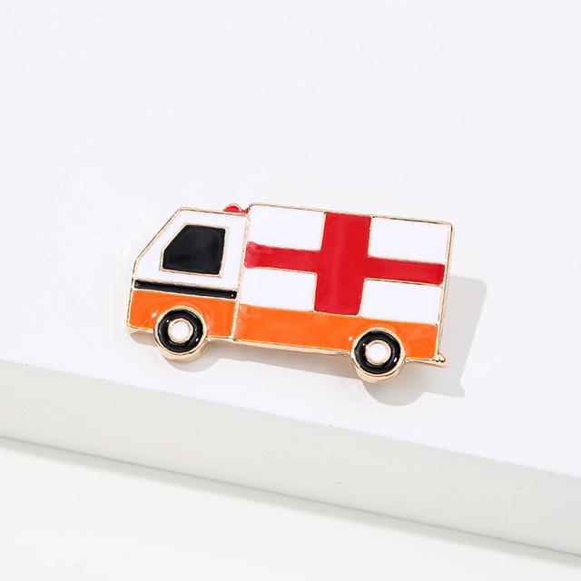 Broches créatives et mignonnes sur le thème médical, broches exquises en métal émaillé pour infirmière, médecin, stéthoscope, badge en forme d'ambulance