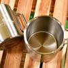 CAPTAIN STAG Outdoor-Becher, Becher, Trinkglas, 350 ml, doppelter Edelstahl, hohl, doppelte Struktur, Klappgriff, Edelstahl, NEU Freedom UH-2019