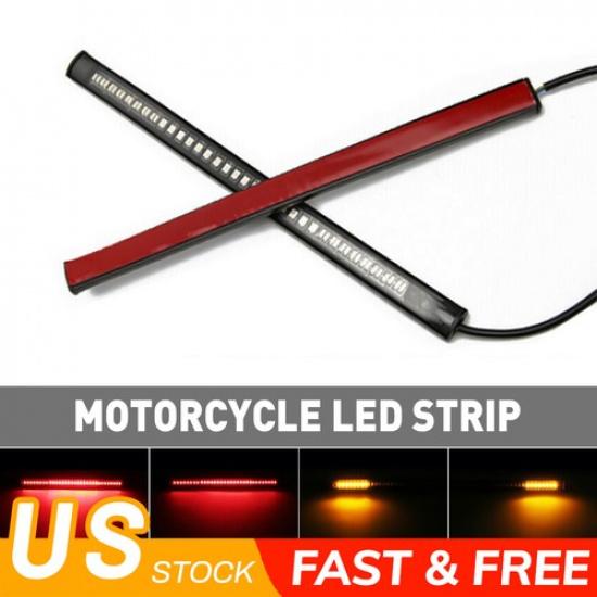 Motorcycle 48 Flexible LED Strip Light Tail Stop Turn Integrated Signal Brake US