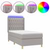 VidaXL Slatted Bed Base with Mattress and LED, Upholstered Bed, Single Bed, Adult Bed for Interior Bedroom, 3139077