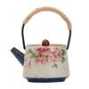 Creative red peony beam pot ceramic tea kettle single pot high-end exquisite personal teapot kung fu tea set