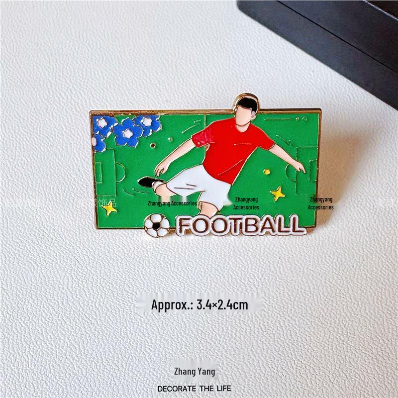 Multi-Sport Emblem Pin: Football, Basketball, Badminton, Tennis, Baseball, Billiards, Table Tennis, Volleyball Brooch