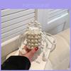 Stylish Mini Pearl Bucket Bag For Girls Handmade Pvc Shoulder Accessory
