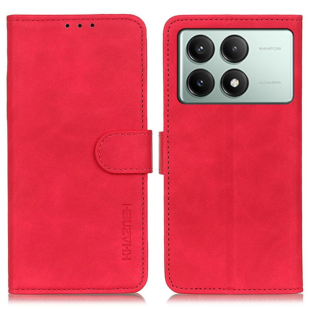 

KHAZNEH For Xiaomi Redmi K70E 5G/Poco X6 Pro 5G Wallet Case Retro PU Leather Phone Cover Stand D