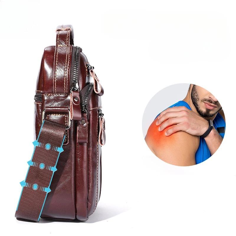 BULLCAPTAIN New Men's Shoulder Bag Multi Pocket Men's handabgs 100% Cowhide Quality designer luxury bag Messenger bag