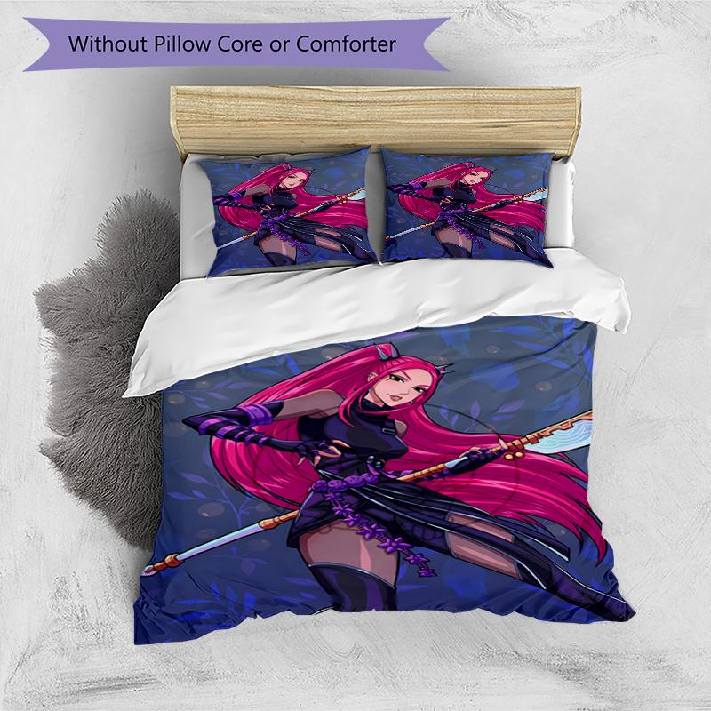 3pcs KPop Demon Hunters MIRA2 Design Cover Set - HD Printed Bedding with 1 Cover and 2 Pillowcases - Perfect for Home and Dorm Decor