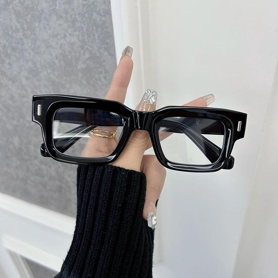 Fashion Vintage Rectangle Clear Lens Classic Eyeglasses Frame Male Elegant Glasses Men Women Transparent Lens