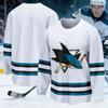 Maglia Sportiva da Hockey su Ghiaccio più Venduta 2026 Uomo Serie Squalo Stampata 3D Traspirante Asciugatura Rapida Bianco Manica Lunga Top Bambini