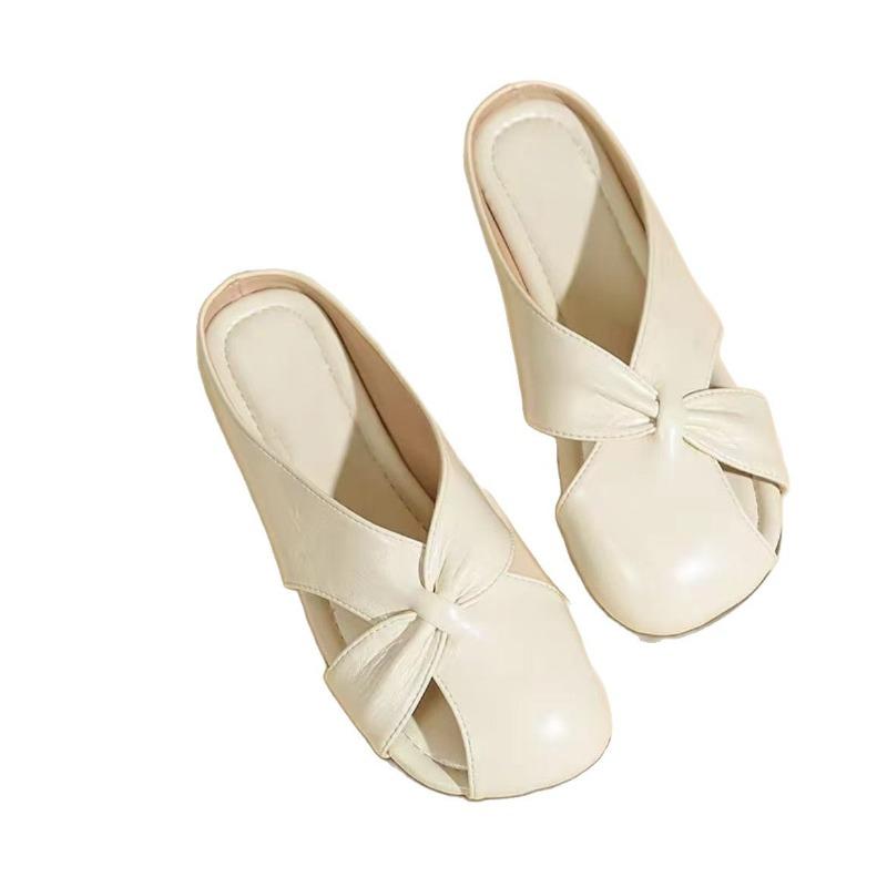 Baotou Half Slippers Fashionable Women's Summer New Fashion Flat-bottomed Temperament One Pedal Cool Slippers Casual Versatile