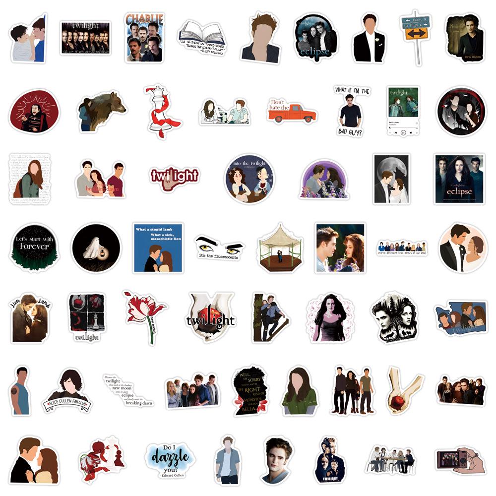 110-Piece Twilight Graffiti Sticker Set: Waterproof DIY Decals for Cups & Skateboards.