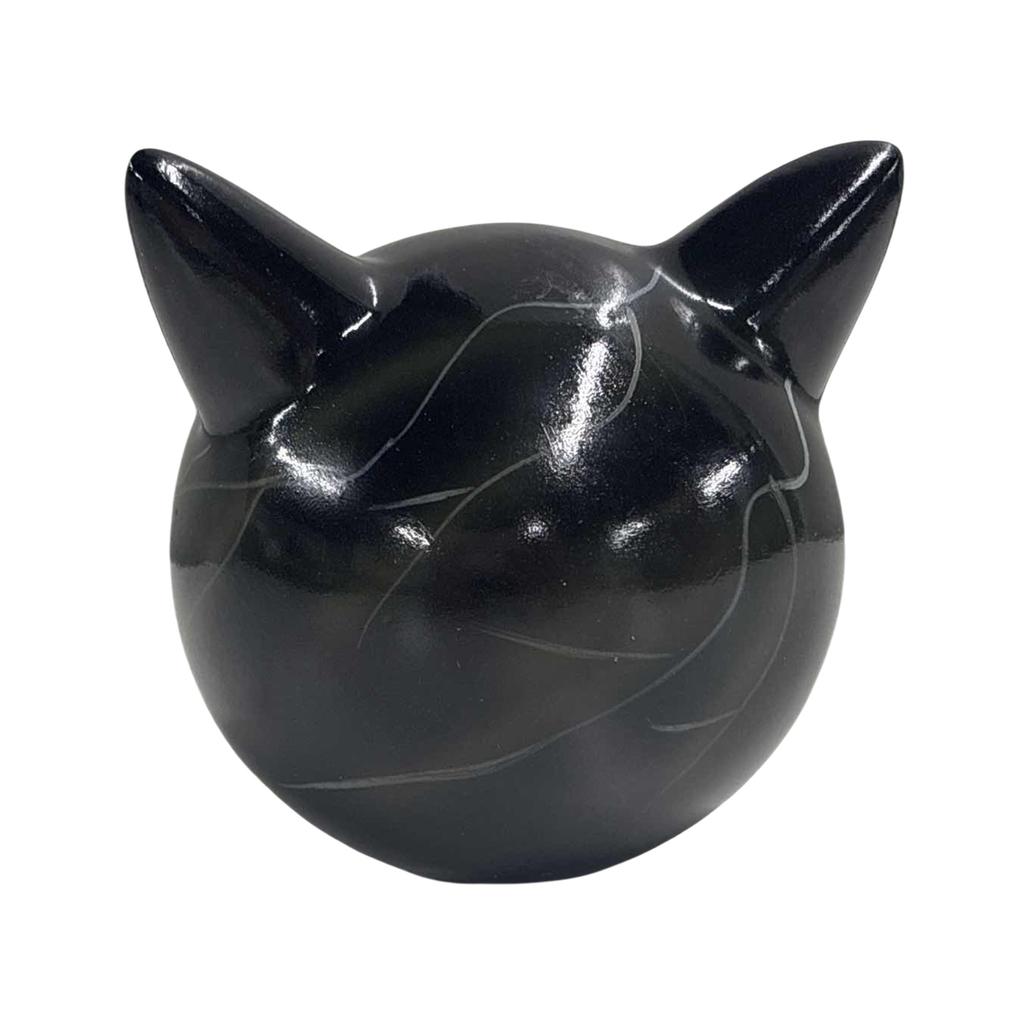 Halloween Unique Cat Figure Resin Black Cat Statue Artwork Black Cat Figurine Elegant Home Decor Gifts for Cat Lovers Women Men