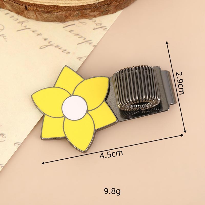 Flowers Metal Pen Clip With Spring Creative Spring Clip Student Pen Clip For Notebooks School