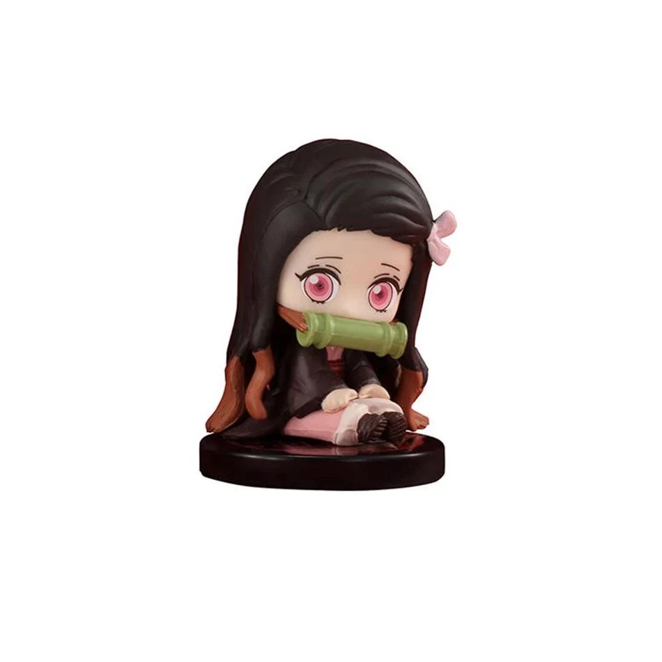 Q Version Demon Slayer Sitting Ghost Doll Tanjiro Nidouzi Inosuke Zenizu Figure Action Figure Movie Model Toys Doll