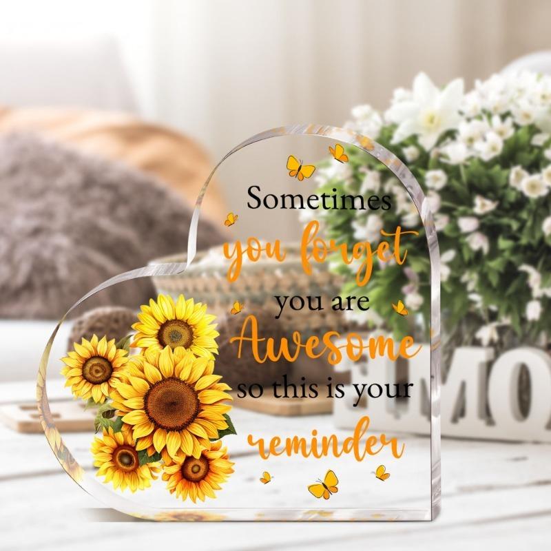 2D Flat Classic Acrylic Inspirational Plaque, Tabletop Decor with Encouragement Message, Multipurpose for Easter,  Mother'S Day, Birthday Gifts