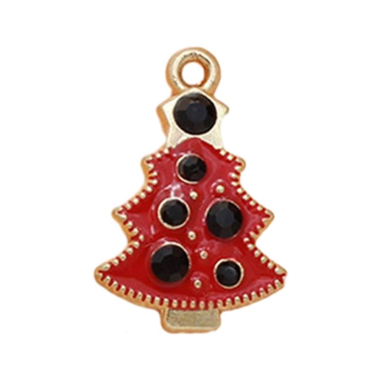 Christmas Enamel Charms for Jewelry Making, Mini Christmas Tree Pendants Charm for DIY Necklace Bracelet Earrings Making