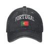 Flaga Portugalii Portugalskie Czapki Baseballowe Retro Przecierana Bawełna Czapka Przeciwsłoneczna dla Unisex Kobiet Bieganie Golf Regulowany Krój Czapki Kapelusz