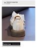 Chic Girls' White Princess Dress Shoes, 2025 Autumn Collection, Soft Sole Leather, Casual Elegance