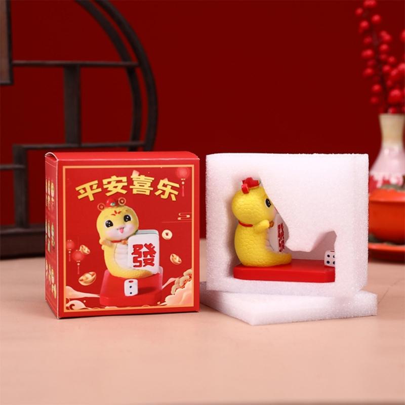 2025 Year Of Snake Theme Phone Stand Phone Holder Resin Craft Cartoon Animal New Year Desk Decoration