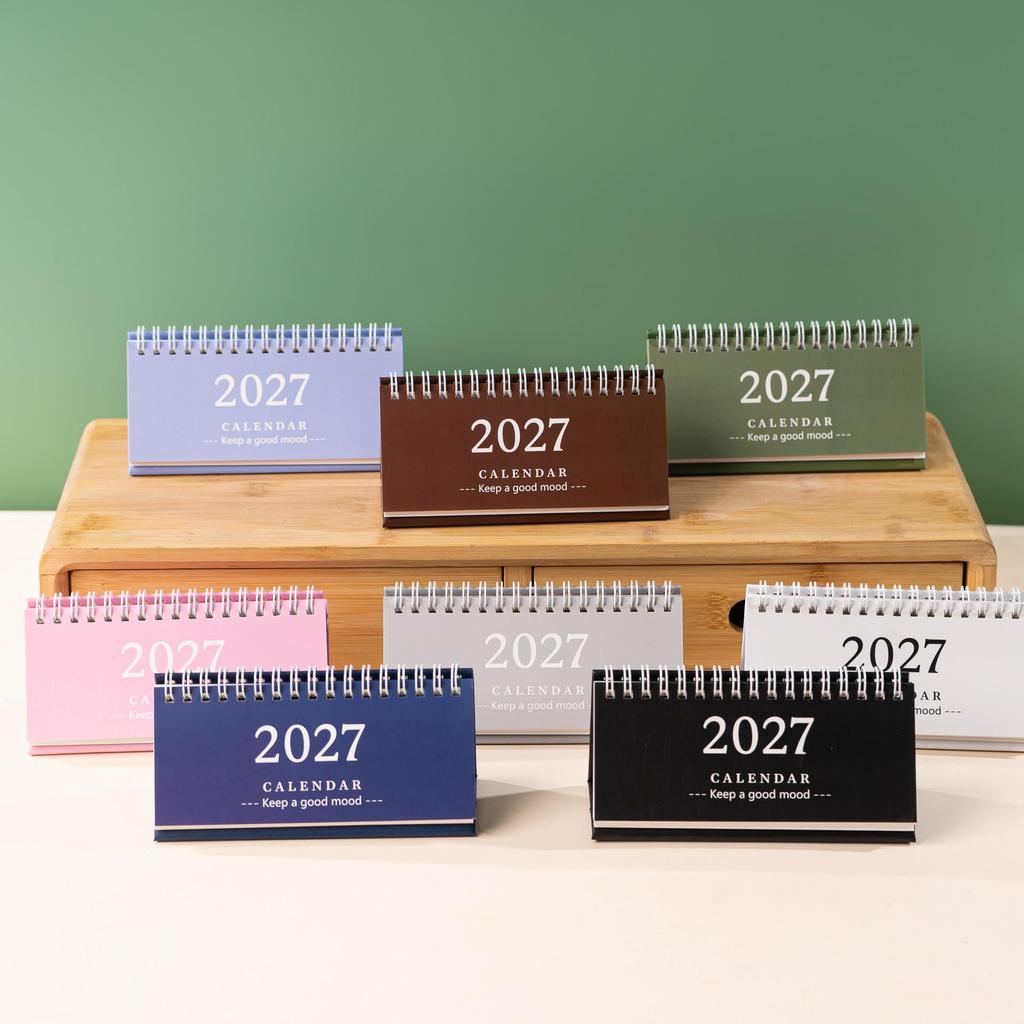 2027 Simple & Fresh Desktop Planner Notebook - English Version