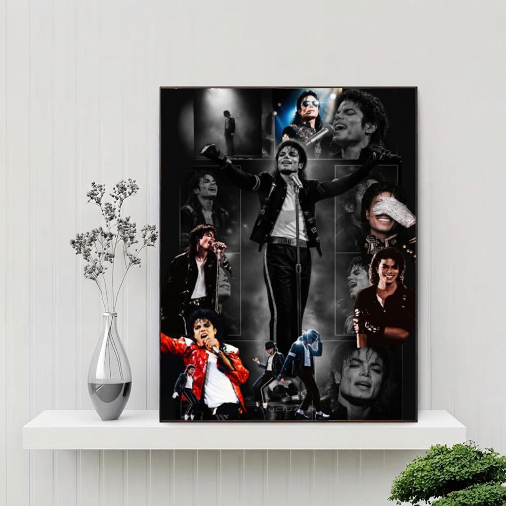 Michael Jackson Retro Dance Tribute 5D Round Diamond Painting Kit Diamond Embroidery Painting Rhinestones Mosaic Frameless Handwork Decoration Arts