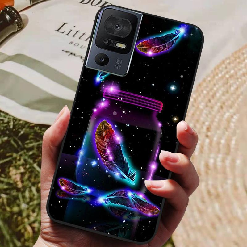 For TCL 40 SE Case 2023 Soft Black Silicone TPU Phone Back Cover for TCL 40SE Protective Capa Funda Bumper for TCL40SE Shells