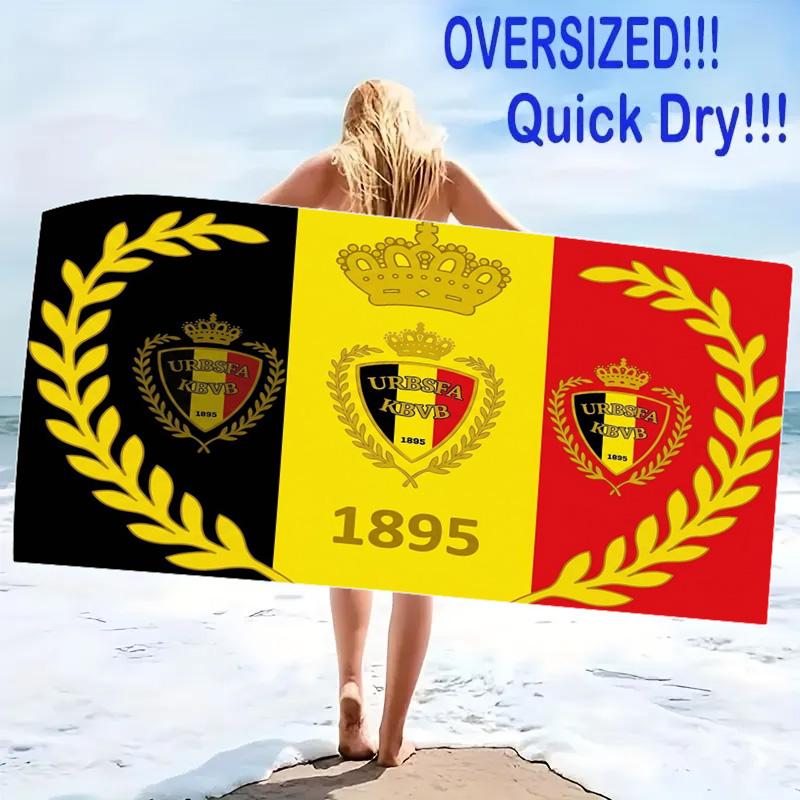 Belgica Print Beach Towel, Large Soft Quick Dry Towel for Beach Camping Swimming