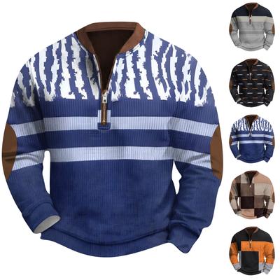 Erkek Retro Günlük Degrade Baskılı Sweatshirt