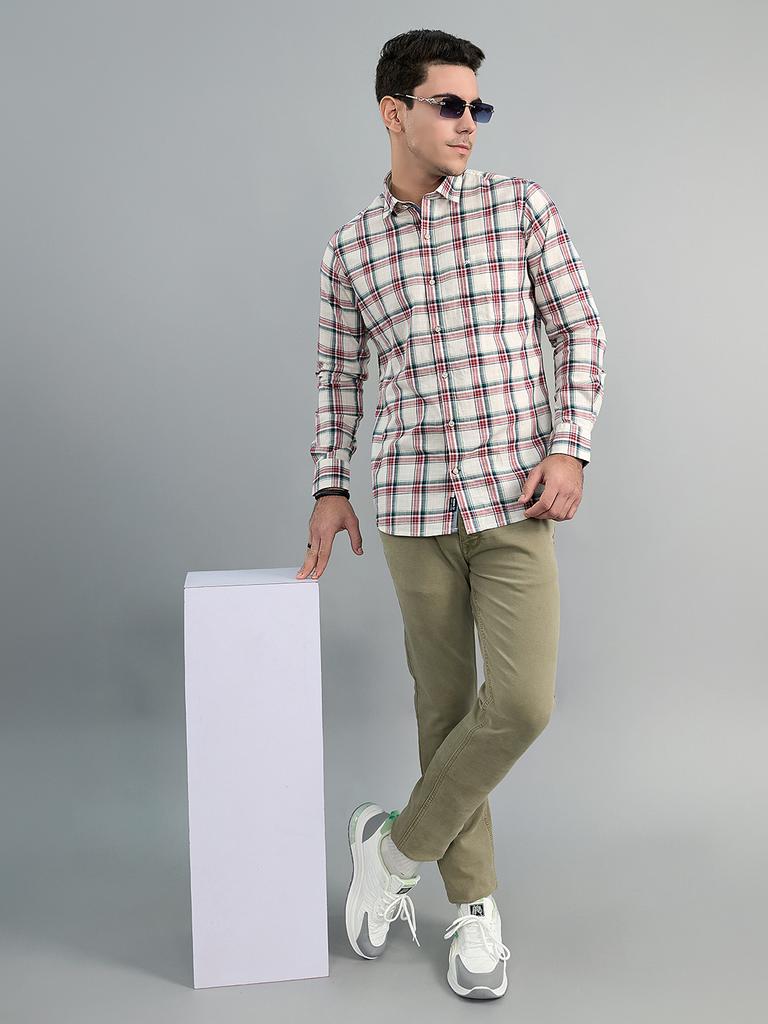 MONTE CARLO Men's Regular Fit Check Full Sleeve Shirt