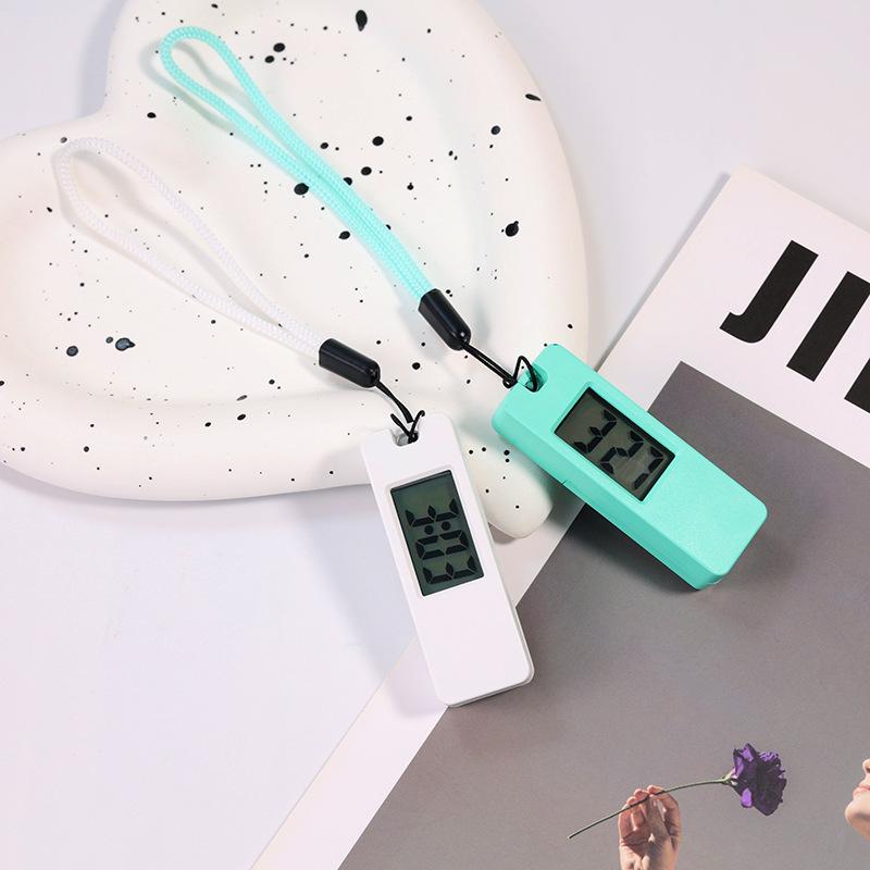 Svítící LED Klíčenka Kapesní hodinky Mini Tiché Elektronické hodiny LCD Digitální displej Přenosné Studentské Zkouška Studium Stolní hodinky