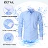 Men's Pocketed Striped Shirt: Business Commute, Crease-Resistant, Long-Sleeved, Plus Size