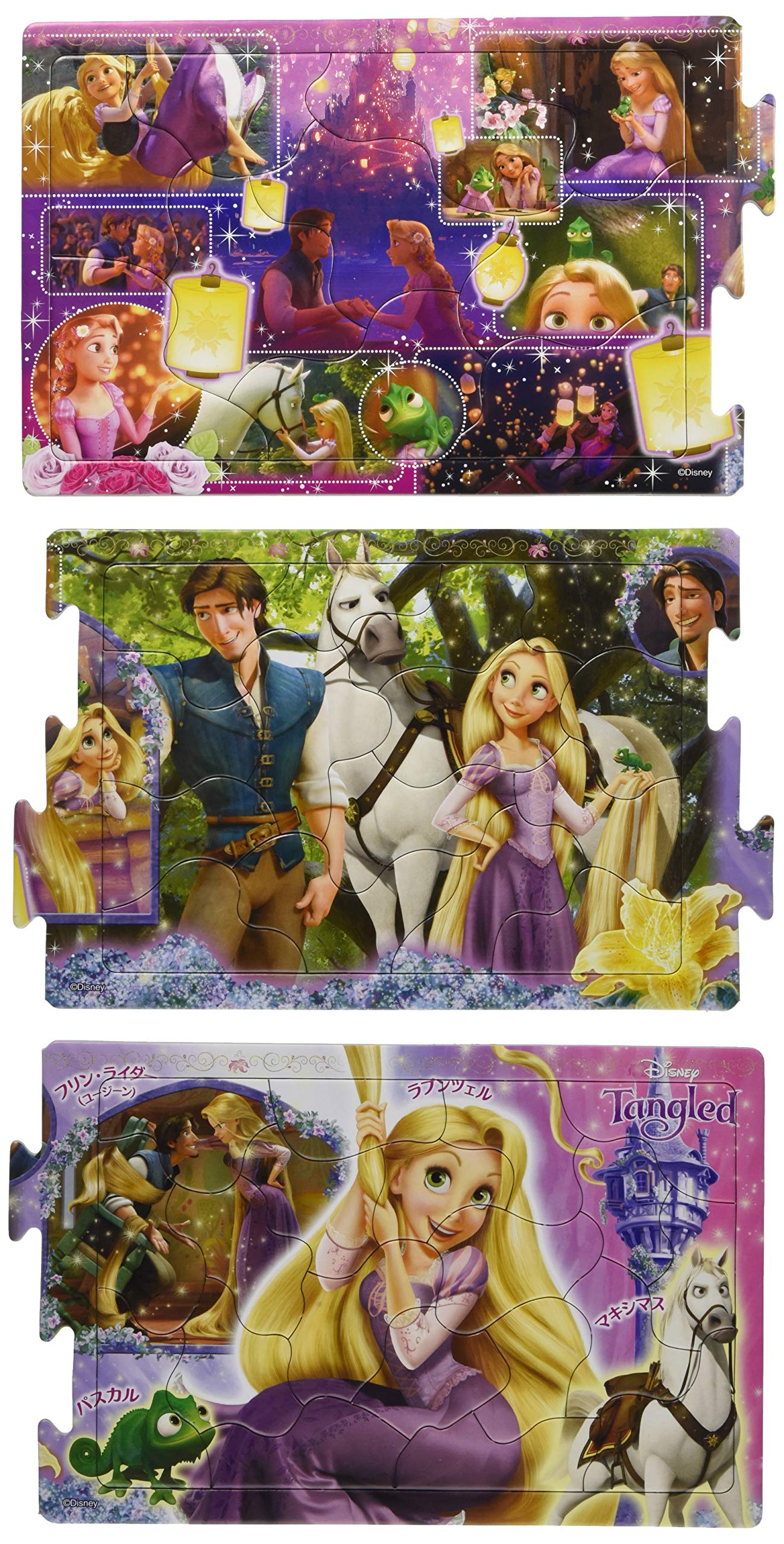 

Пазл 10+15+20 деталей для детей, Панорамный пазл, Серия Step Brain, Шаг 2, Рапунцель