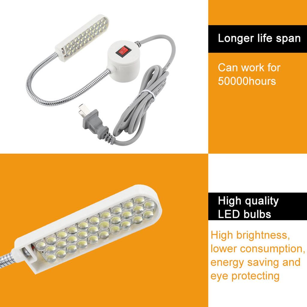 30LEDs Sewing NaMachine Light Working Gooseneck Lamp with Magnetic Base