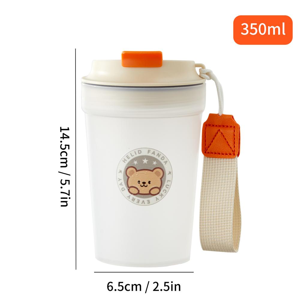 350ml Coffee Cup Transparent Water Bottle Portable Water Cup Leak-proof Beverage Drinking Cup Travel Reusable Drinkware