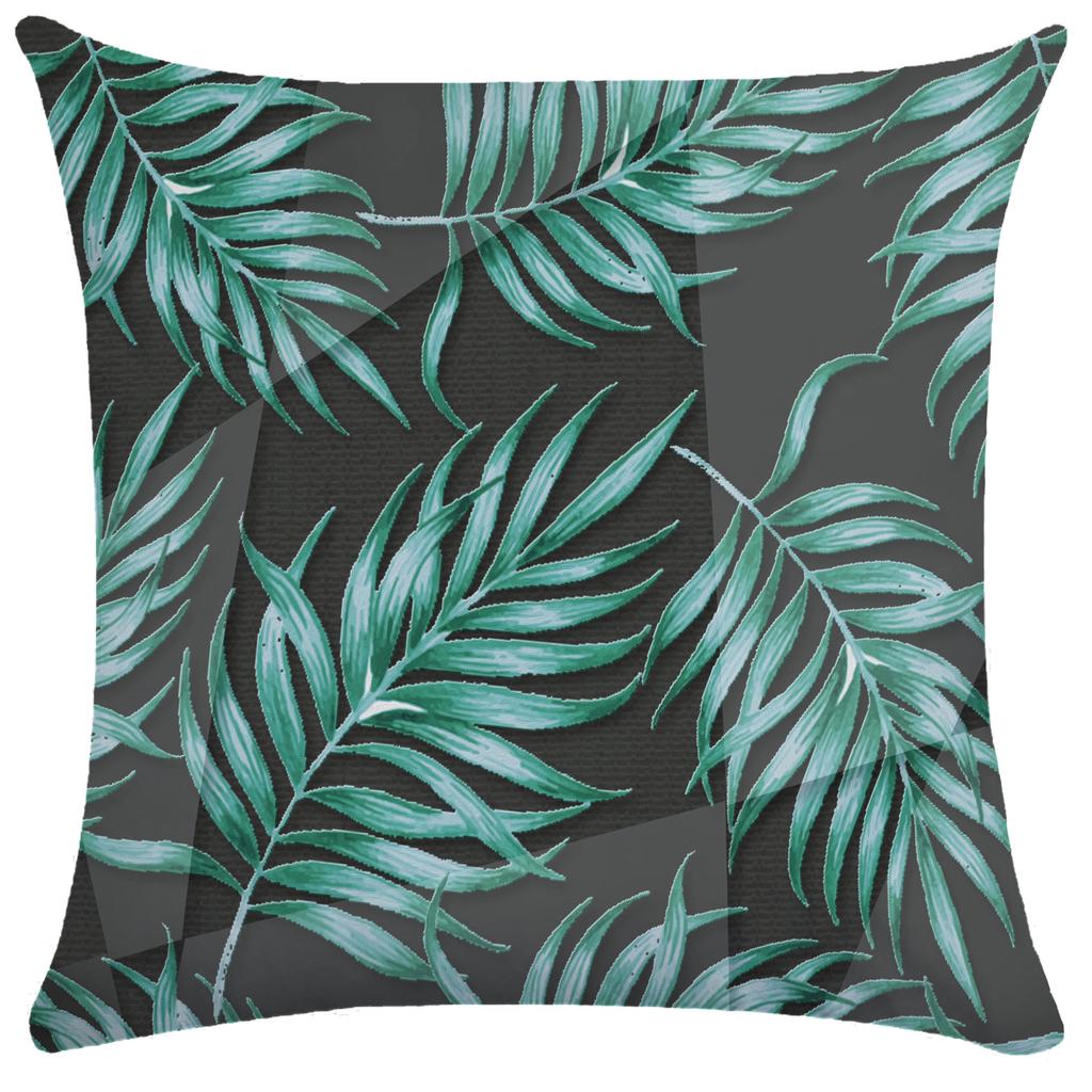 Palm Leaf Outdoor Cushion Cover Nordic Hand-painted Plant Pillowcase Soft Pillowcase Short Plush Pillowcase