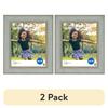2 Pack 8x10 Decorative Tabletop Picture Frame Durable Plastic Glass Front Multi-Directional Easel Wall Hangers Home Gallery