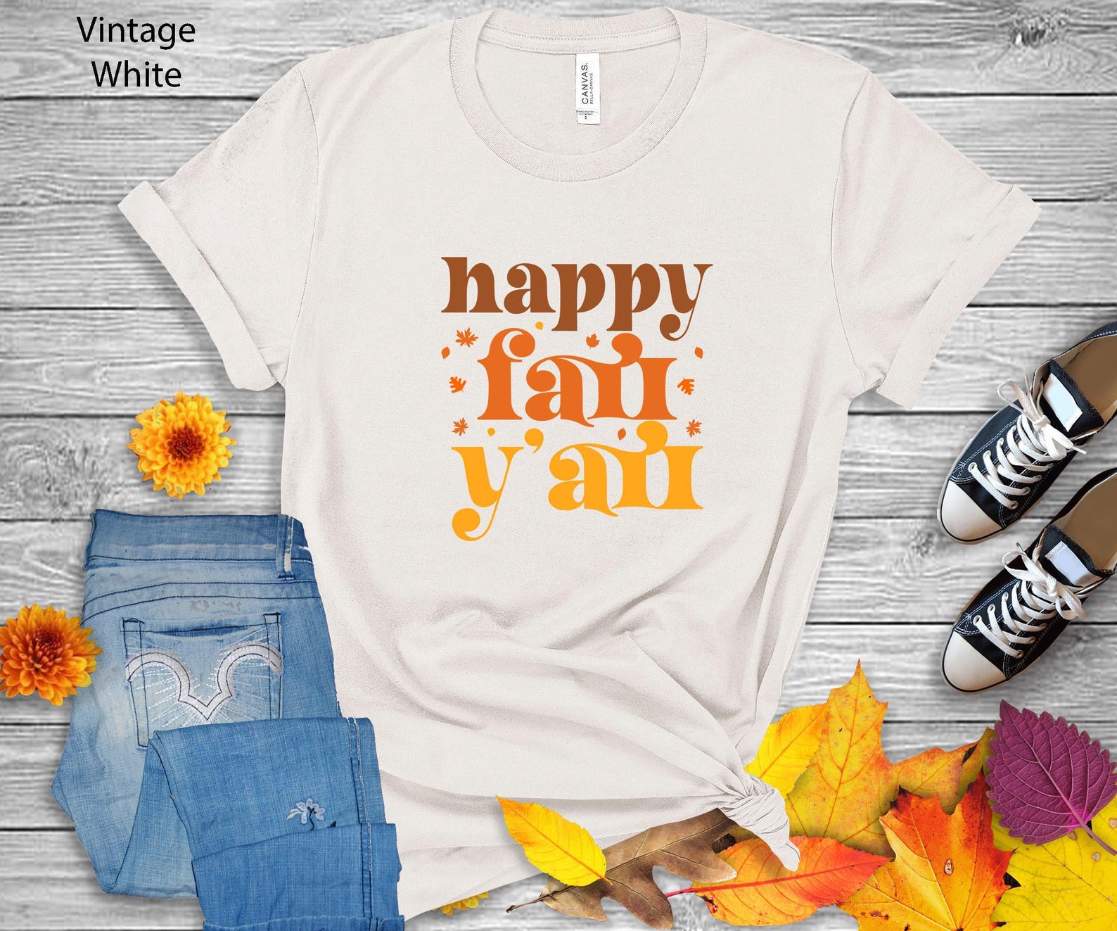 Happy Fall Y all T-Shirt | Autumn, Pumpkin Season Tee 4XL