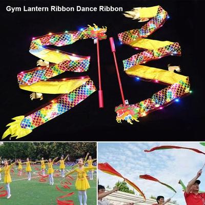 Barevná pruhovaná stuha na tanec, více stylů, rytmická gymnastika, balet, svítící stuha s drakem