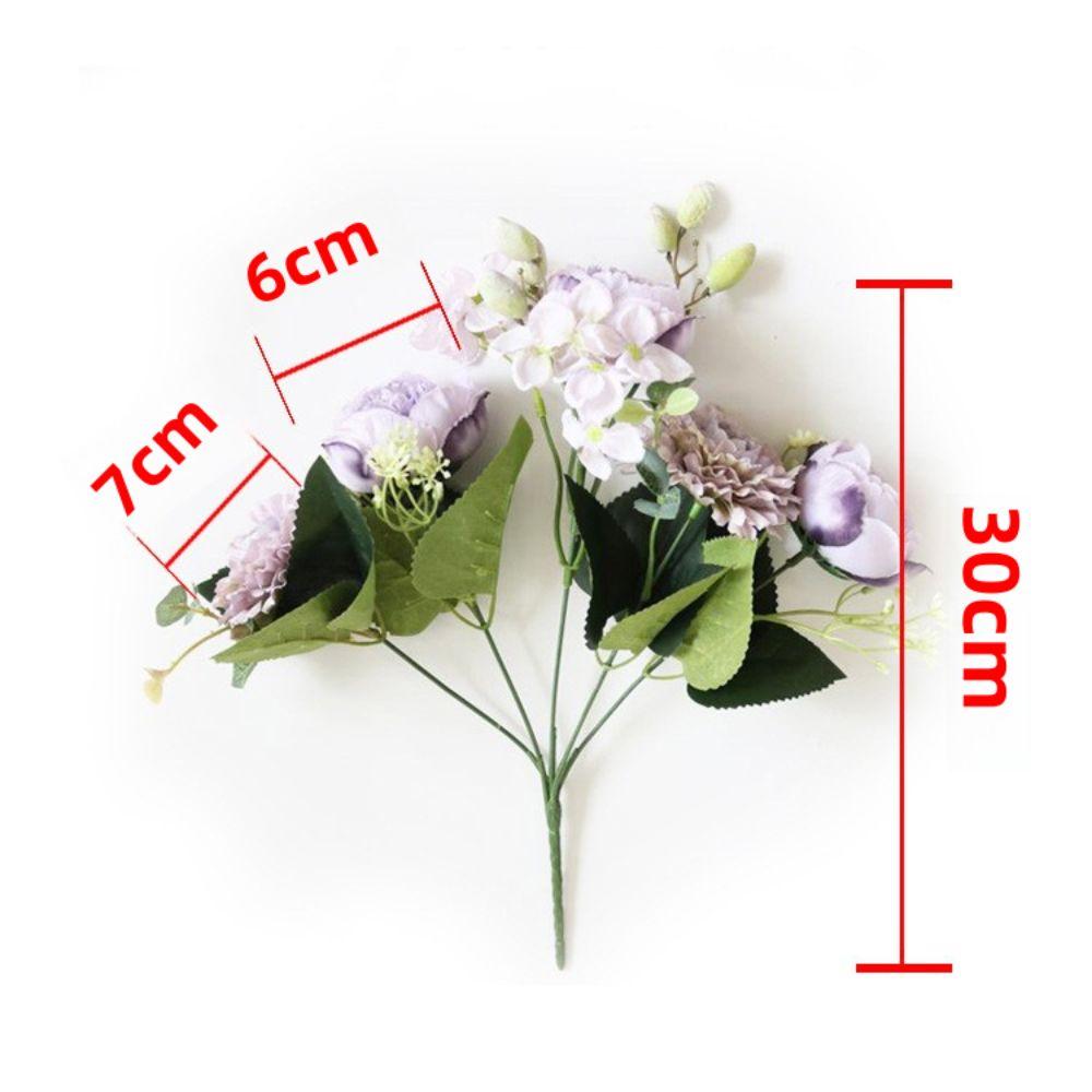 Vase Included Peony Bouquet Silk Flower Fake Plants Artificial Flowers  Home Garden Decor