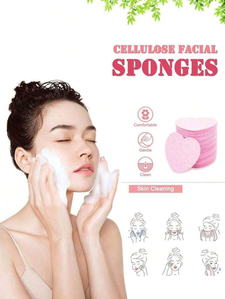 10-100PCS Compress Face Wash Puff Natural Wood Pulp Sponge Face Wash Puff Foaming Face Puff Cosmetic Puff Face Cleansing Sponge
